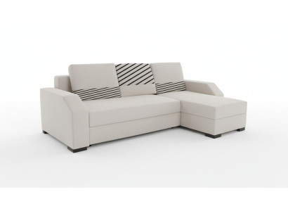 Divano letto, divano imbottito soggiorno divano ad angolo funzionale con pouf.
