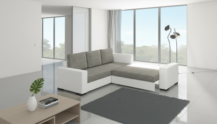 Divano letto design Divano imbottito per il soggiorno Divano angolare Seduta in tessuto Salotto.