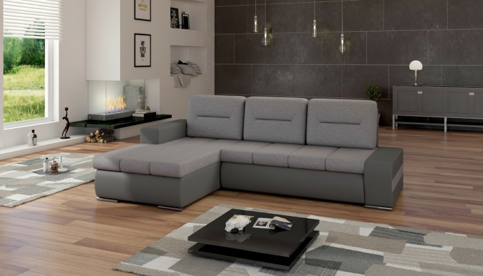 Design divano a angolo Ottavio con funzione letto, divano letto living, divani letto, divano.