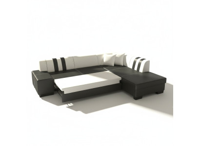 Design classico divano d'angolo Porto II funzione letto tessuto divani divano letto