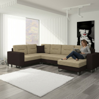 Divano angolare design divano letto funzione letto in pelle tessuto divano nuovo 3260