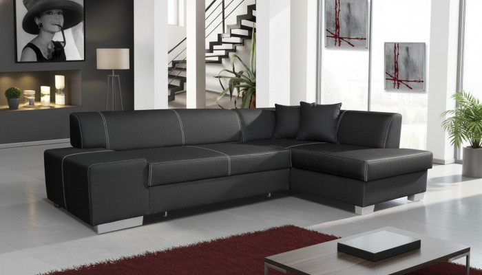 Divano angolare design con funzione letto, divano, divani in pelle e tessuto imbottito nuovo.