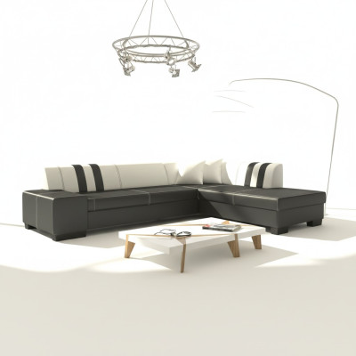 Divano angolare con letto funzionale design divano divani in pelle tessuto imbottito nuovo