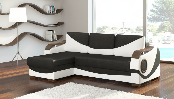 Funzione letto Divano letto angolare con funzione tessuto in tessuto in tessuto da divano.