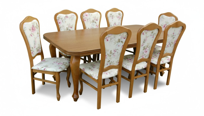 Classico set da pranzo di design in legno tavolo + 8 sedie set di sedie