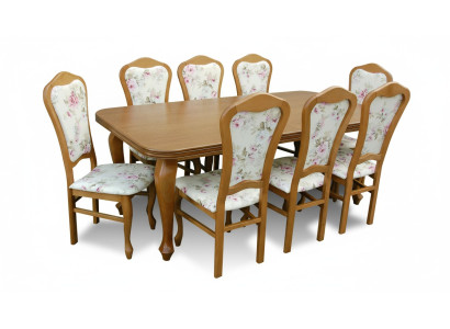 Classico set da pranzo di design in legno tavolo + 8 sedie set di sedie
