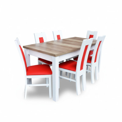Tavolo Set da pranzo Sala da pranzo Gruppo da tavola 6 sedie Sedia Set in legno
