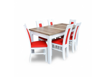 Tavolo Set da pranzo Sala da pranzo Gruppo da tavola 6 sedie Sedia Set in legno