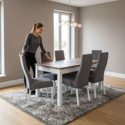 Tavolo design + 6 sedie sala da pranzo Set di sedie Tavoli per sala da pranzo