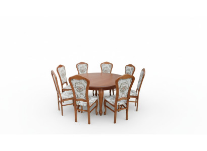 Tavolo da pranzo con set tavolo + 8 sedie sedia set da pranzo rotondo rotondo