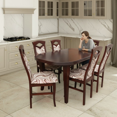 Tavolo da pranzo Soggiorno tavolo Sedia Set Sala da pranzo Set di sedie Design 6 sedie