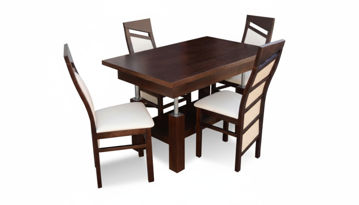 Tavolo da designer + Set di 4 sedie Completamente arredato Decorazione Soggiorno Sala da pranzo