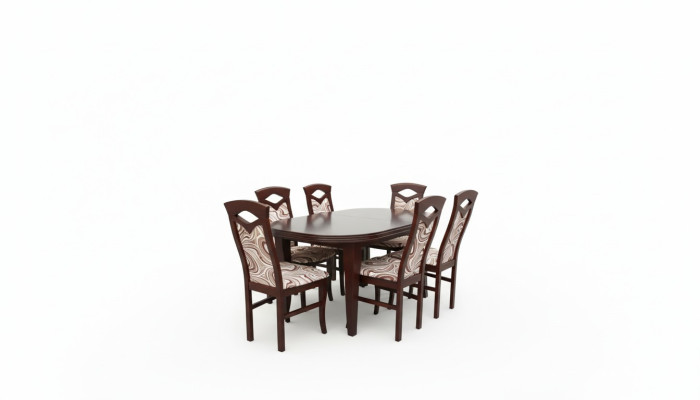 Classico set da pranzo composto da tavolo in legno con 6 sedie design per sedia.