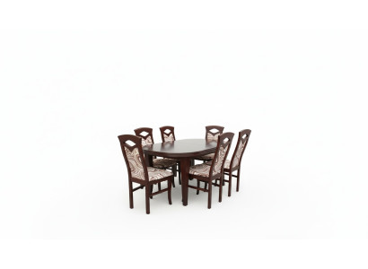 Classico set da pranzo composto da tavolo in legno con 6 sedie design per sedia.