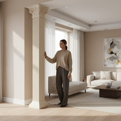 XXL Colonna Greca Stile Antico Design Colonne Lusso Sostegni Nuova 300cm Grande