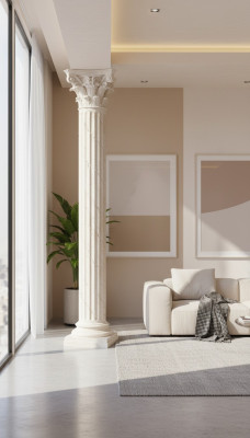 XXL Colonna Greca Stile Antico Design Colonne di Lusso Supporti Nuovi 224cm Grande Nuovo
