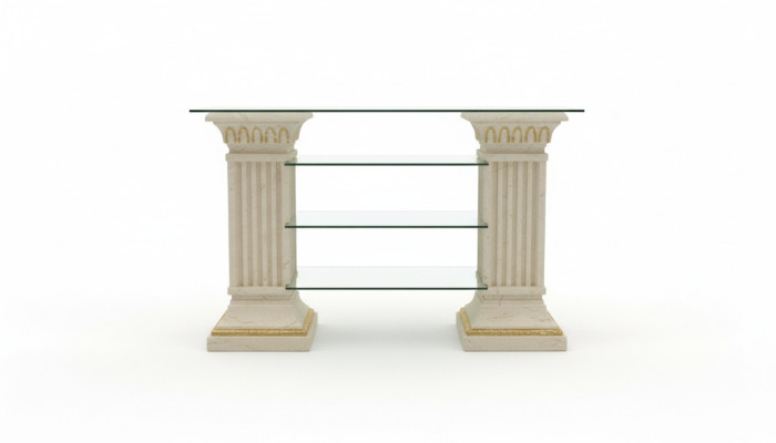 Design Vetrina Scaffale in vetro Colonna Vitrine Mensole Mobile TV Soggiorno 1872 Nuovo