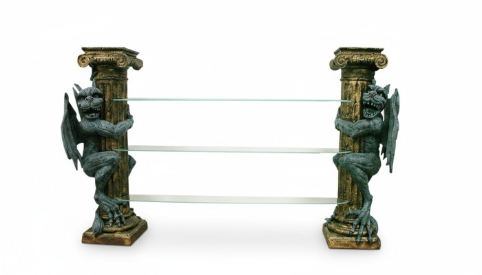Design Vetrina Scaffale in vetro Colonna Vetrine Scaffali Figure decorative Armadio 1834 Nuovo