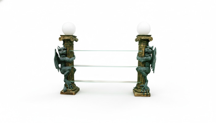 Design Vetrina Mensola Colonna in vetro Vetrine Mensole Figure decorative Armadio Lampada1835