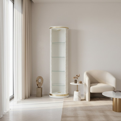 XXL Vetrina Bar Scaffale con Base in Vetro Armadio Vetrina Colonna 181,5 cm 1883 Nuovo
