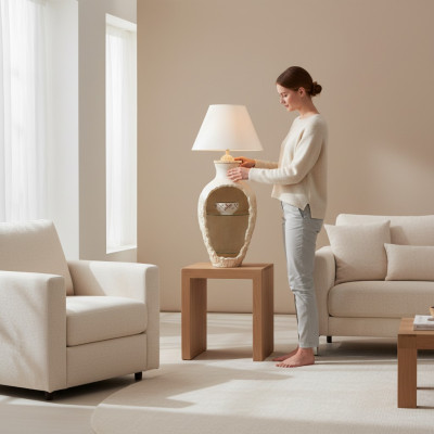 Design lampada da terra Vase XXL 138 cm Lampada a piantana Lampade Scaffale Illuminato Vetrina