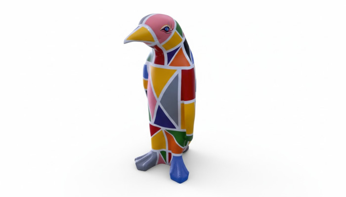 Design di lusso figura scultura fatta a mano XXL 67cm pinguino animali sculture figure