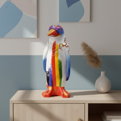Disegno di lusso Scultura a figura a pinguino fatta a mano Sculture di animali XXL 67cm Figure