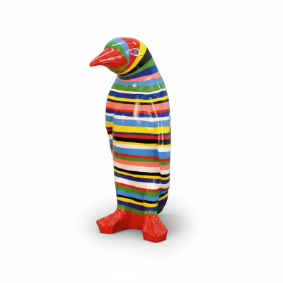 Figura designer XXL, realizzata a mano, dipinta: statue e sculture di pinguini.