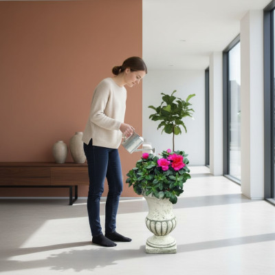 Vaso di fiori naturale, contenitore per piante, decorazione, figura, vasi da giardino, vasi