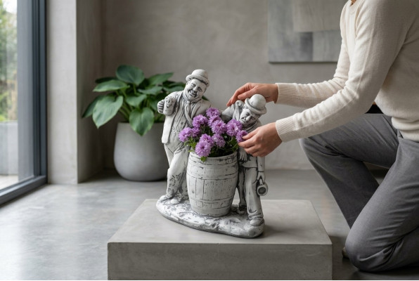 Charlie Chaplin vaso per fiori decorativo, figura da inserire nei vasi per piante.