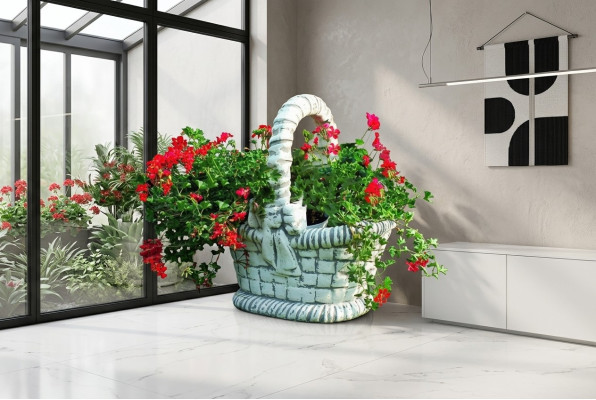 Figura Vaso da fiori Vaso da pianta Decorazione Bianco Figura Vasi da fiori Giardino