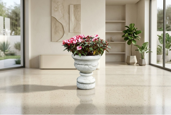 Figura Vaso da fiori Pianta Contenitore Bianco Decorazione Figura Vasi da fiori Giardino