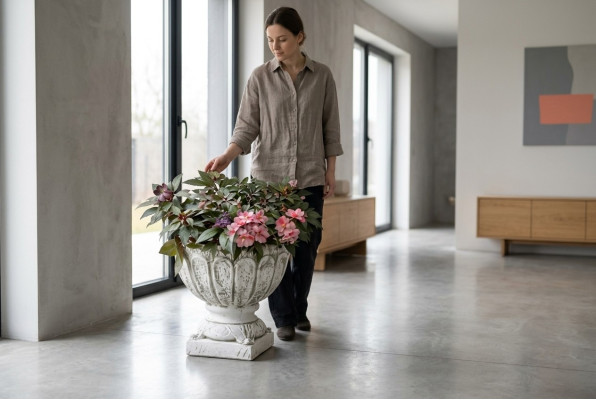 Figura Vaso per fiori Pianta Bianco Contenitore Decorazione Figura Vasi da fiore Giardino