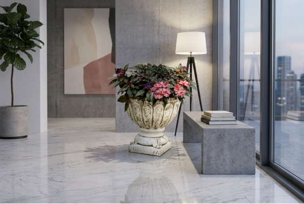 Figura Vaso per fiori Pianta Bianco Contenitore Decorazione Figura Vasi da fiore Giardino