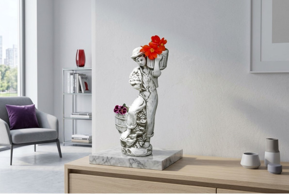 Figura Vaso da fiori bianco Vaso per piantare Decorazione Statua Vasi per fiori Giardino