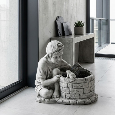 Vaso per piante in legno naturale decorazione da giardino figura vasi per fiori.