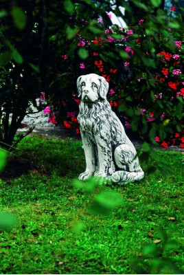Decorazione da giardino statua scultura cane figura grigia sculture design.