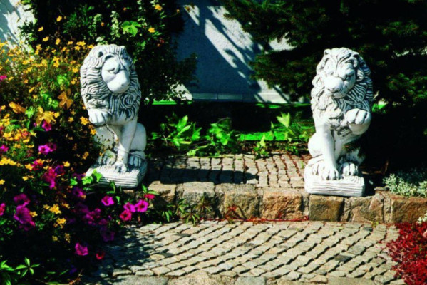 Decorazione da giardino statua scultura leone figure sculture natura designer