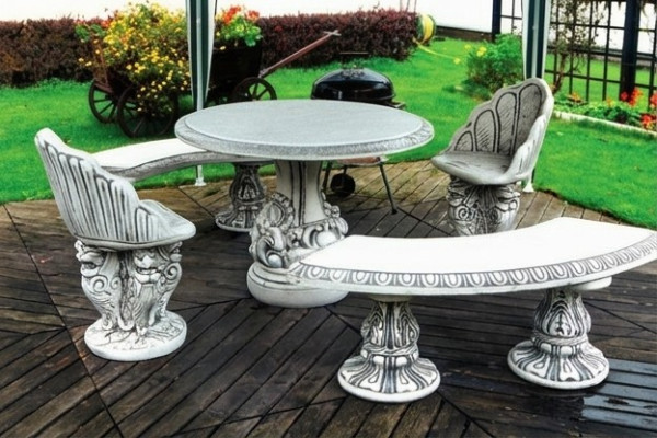 Stile antico Sedia da giardino in pietra Banco Sedia Terrazza Design di lusso Trono