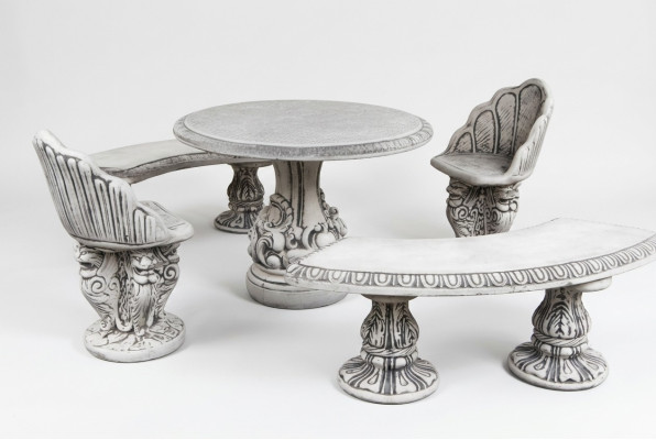 Stile antico Sedia da giardino in pietra Banco Sedia Terrazza Design di lusso Trono