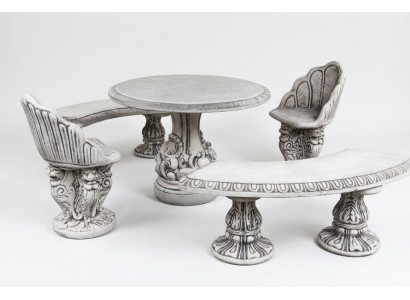 Stile antico Sedia da giardino in pietra Banco Sedia Terrazza Design di lusso Trono