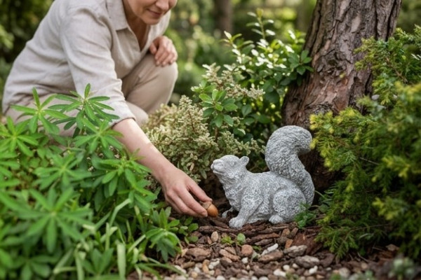 Decorazione del giardino Scoiattolo Terrazza Statue di pietra Figura Decorativa Statua