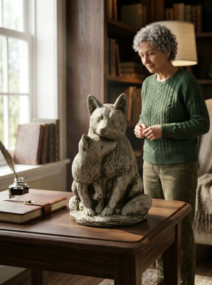 Giardino Deco Gatto Statua Scultura Figure Sculture Figura di Designer.