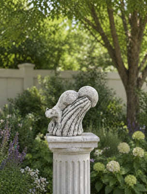 Decorazione da giardino scoiattolo terrazza decorativa in pietra statua figura