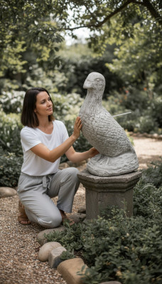 Arredamento da giardino anatre terrazza figure in pietra statua decorativa scultura