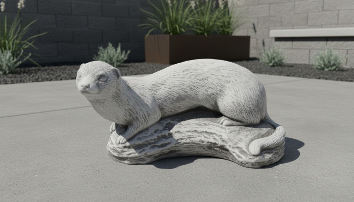 Decorazione del giardino, furetti in pietra bianca per la terrazza, figura naturale di statua.