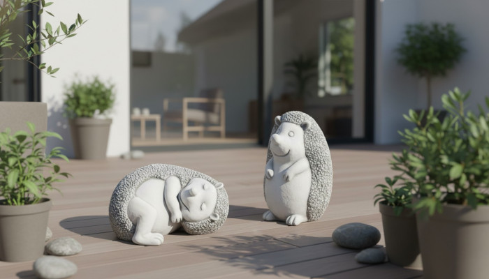 Decorazione da giardino ricciolo terrazza cartone animato figura in pietra figura decorativa statua