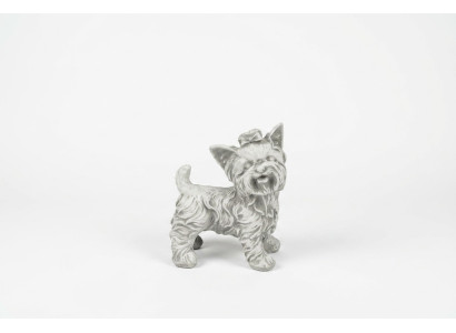 Giardino decorazione cane bianco terrazza pietra figure decorative statua figura