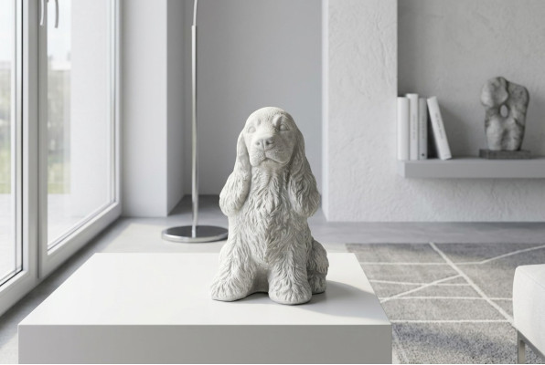 Decorazione del giardino, Cane bianco, Terrazza in pietra, Figure decorative, Statua.