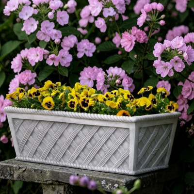 Vasi da fiori Scatola Vaso Fiori Vasi Decorativi XXL Cemento Giardino Terrazza